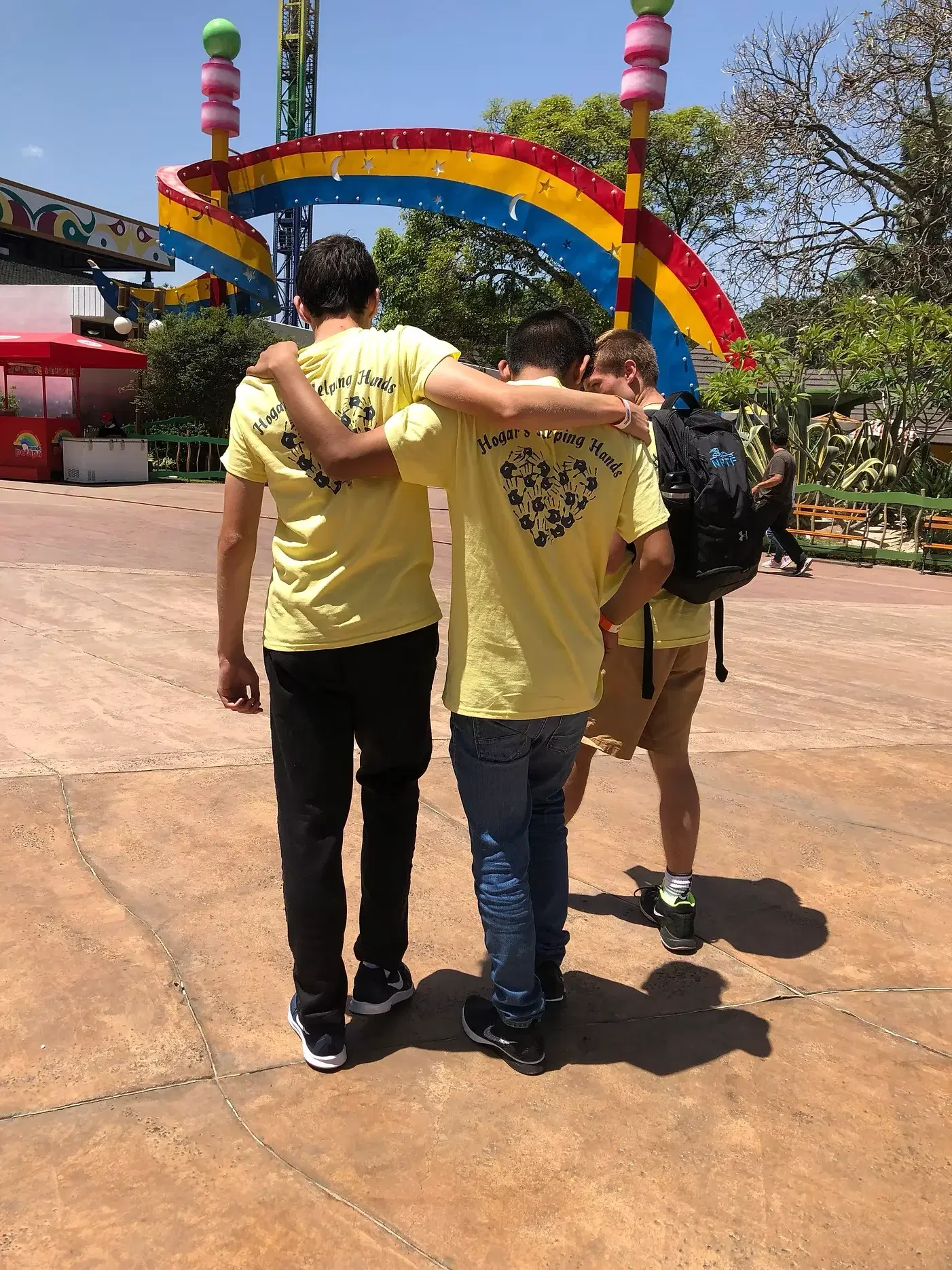 Arm in arm at the annual amusement-park trip